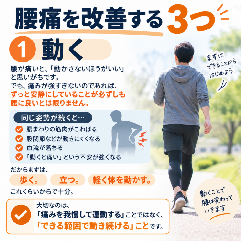 「腰痛を改善する3つ」