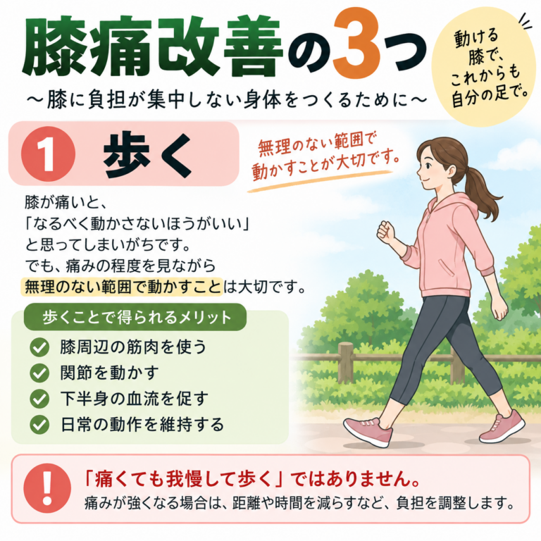 膝痛を改善する3つのポイント