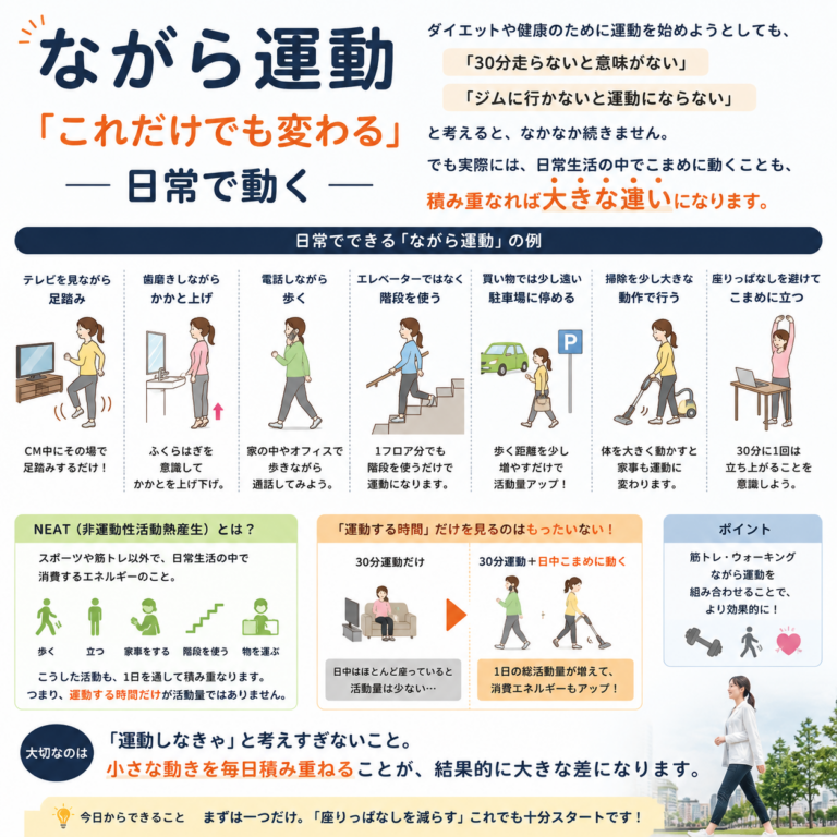 「ながら運動」で運動不足を解消！日常生活でできる簡単な運動習慣
