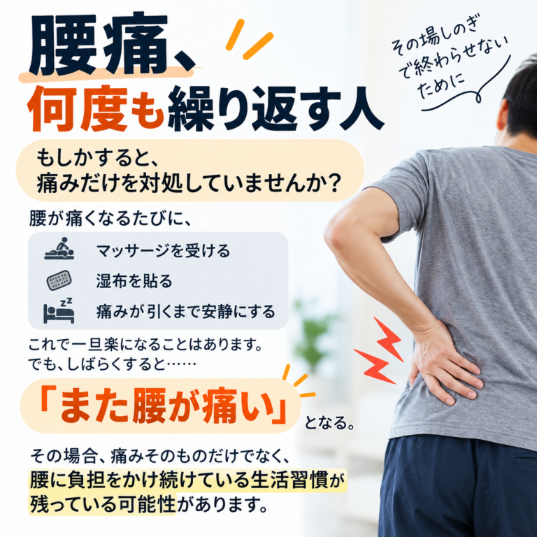 「腰痛、何度も繰り返す人」