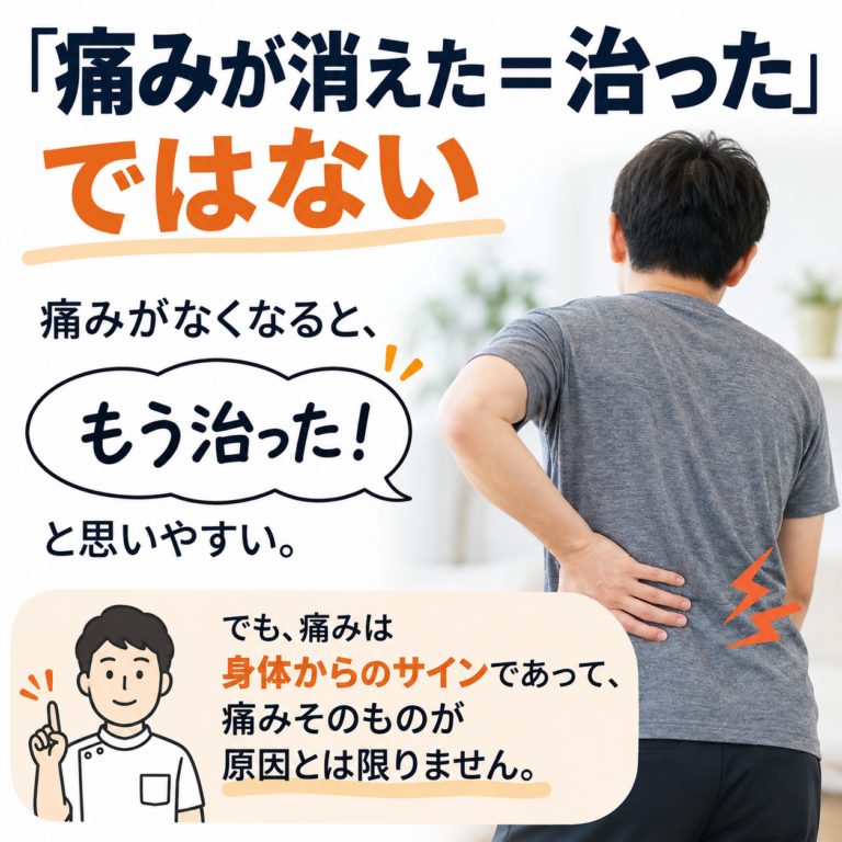 「痛みが消えた＝治った」ではない