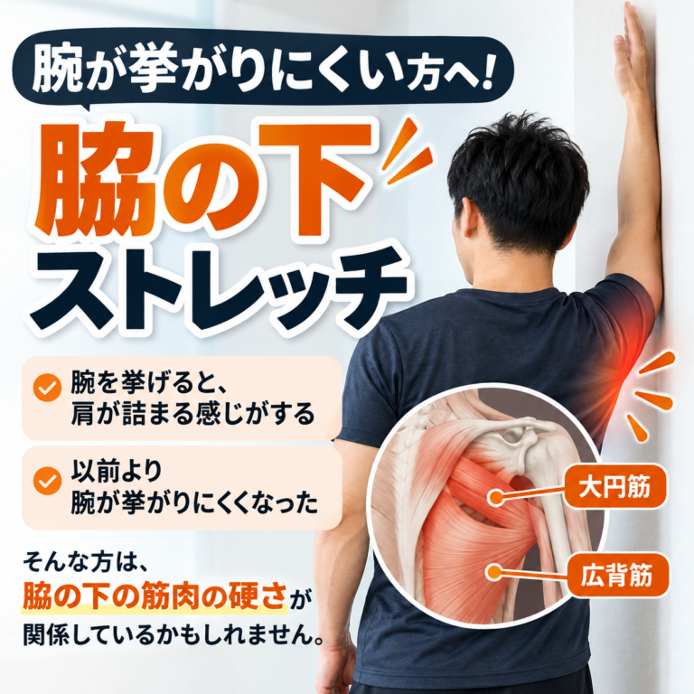 腕が挙がりにくい方へ！脇の下ストレッチ